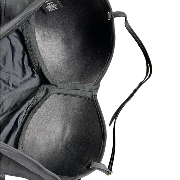 CATALINA womens black tankini bandeau swim top w detachable strap size L NWT - Picture 5 of 6